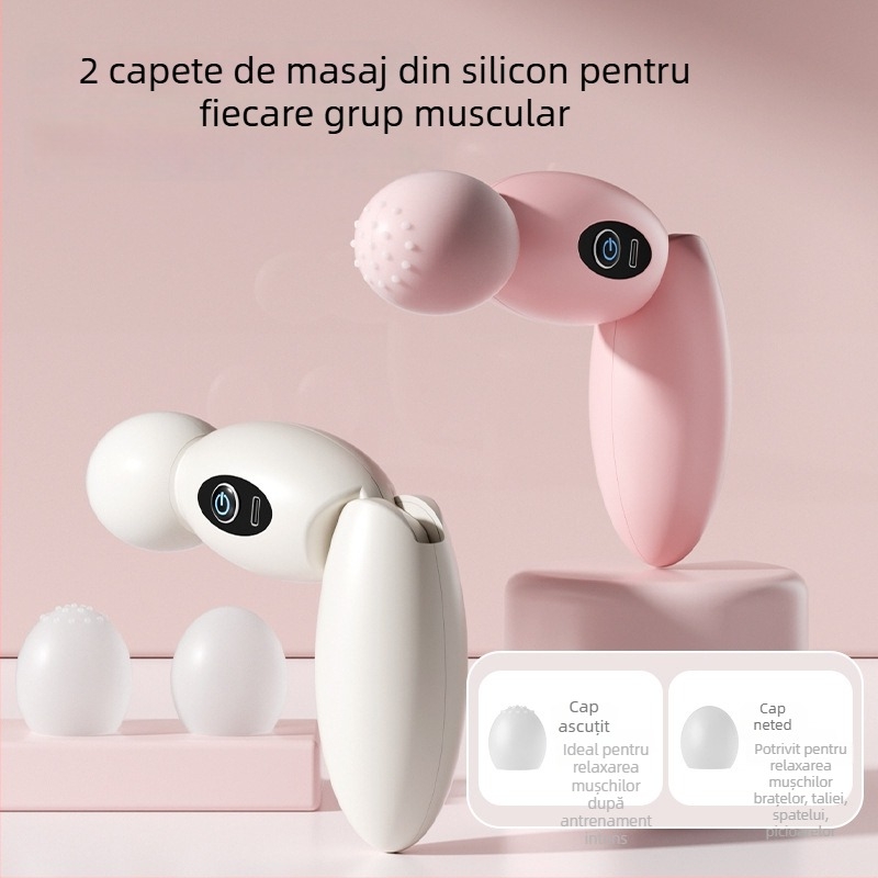 Masaj Fascia – Silențios, Alimentare USB, Model 022, Două contacte de masaj, Pentru gât, talie, șolduri, picioare și spate