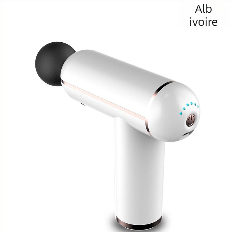 Mini masaj fascie cu baterie încorporată, motor cu perii, 4 capete de masaj, funcție de compresie caldă, afișaj LCD cu 32 niveluri