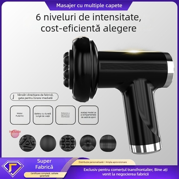 Masaj fascial portabil cu 5 capete, viteze 5+, baterie încorporată 1200-2000 mAh, zgomot redus