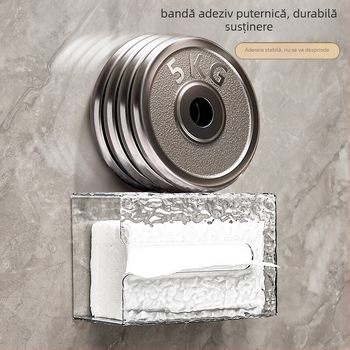 Cutie pentru șervețele montată pe perete, model glaciar – PET, impermeabilă, multifuncțională, pentru living și baie