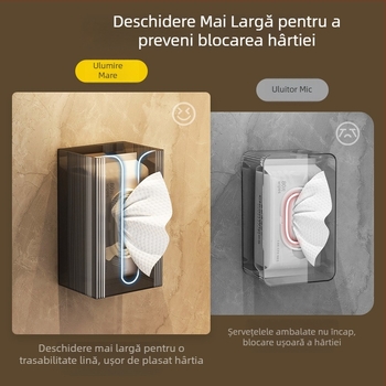 Cutie de perete pentru șervețele, din plastic, multifuncțională, design modern minimalist