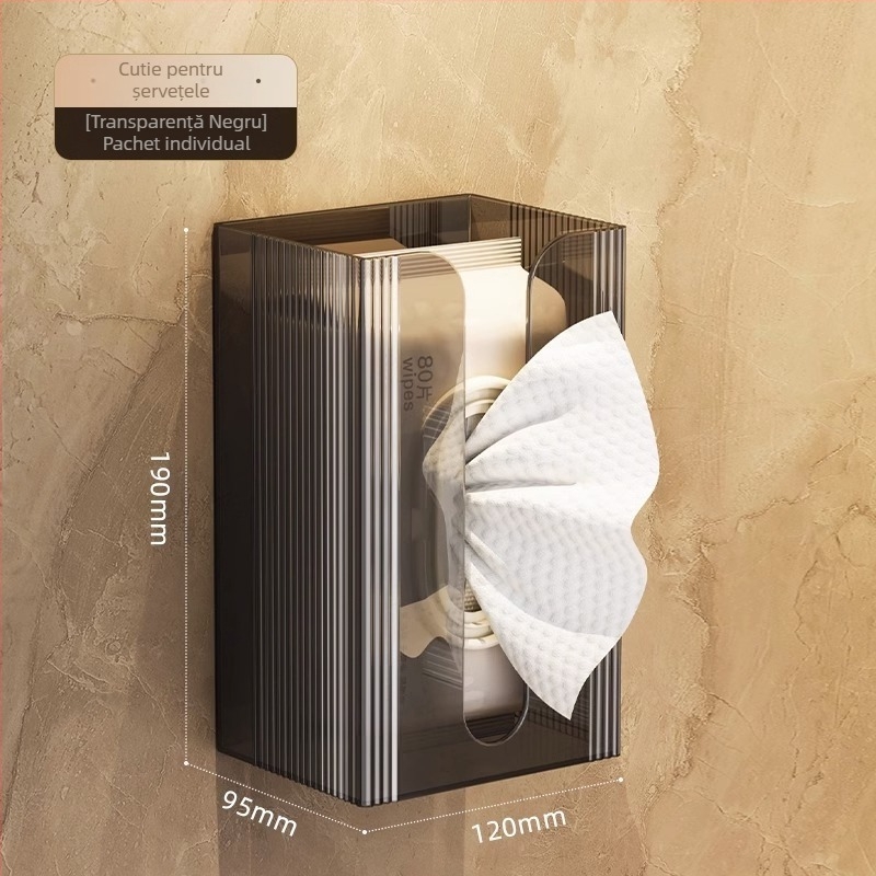 Cutie de perete pentru șervețele, din plastic, multifuncțională, design modern minimalist