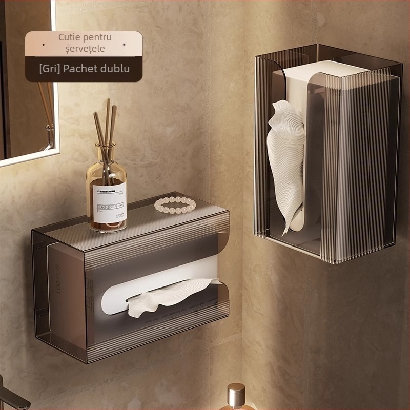 Cutie de perete pentru șervețele, din plastic, multifuncțională, design modern minimalist