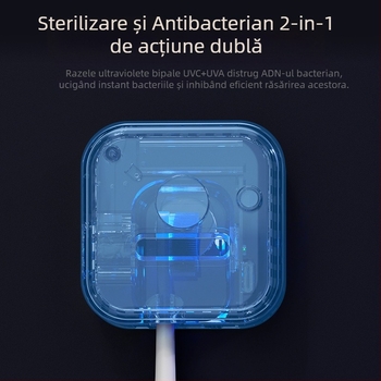 Cutie inteligentă de dezinfectare pentru periuțe de dinți, cu baterie încorporată, comutator inductiv, dezinfectare UV în 180 de secunde, model JY-YS08
