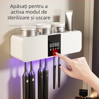 Sterilizator de periuțe montat pe perete cu uscare prin aer, control tactil, alimentare USB, 10W max (RA-613, Kindness)