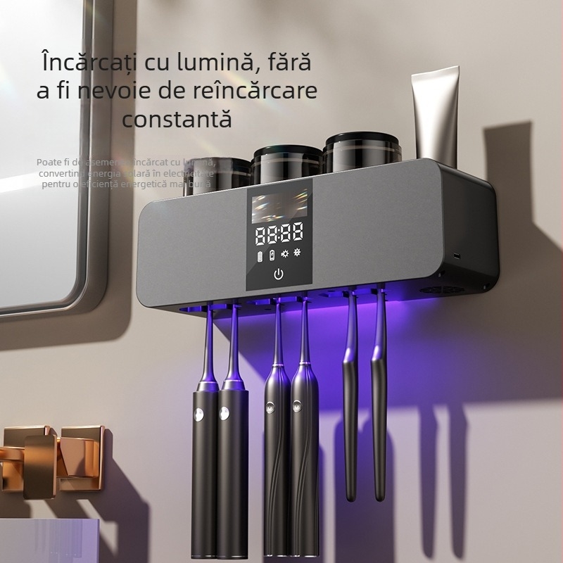 Sterilizator de periuțe montat pe perete cu uscare prin aer, control tactil, alimentare USB, 10W max (RA-613, Kindness)
