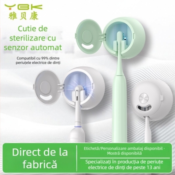 Sterilizator de periuțe de dinți, montat pe perete, alimentare USB, sterilizare UVC, ciclu de 2 minute, ABS