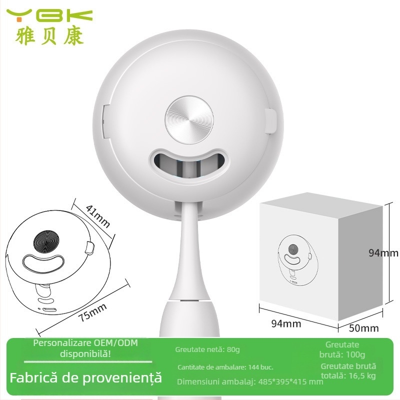 Sterilizator de periuțe de dinți, montat pe perete, alimentare USB, sterilizare UVC, ciclu de 2 minute, ABS