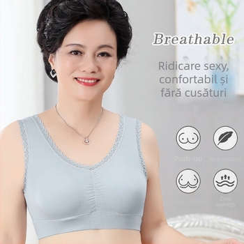 Sutien matern din Modal, fără arc, în stil vestă, cupă 3/4, cupă modelată medie, bretele dublate