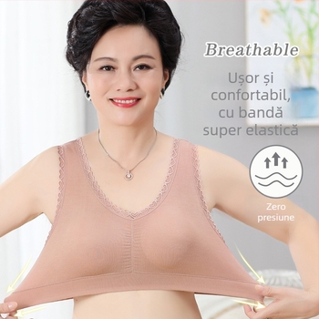 Sutien matern din Modal, fără arc, în stil vestă, cupă 3/4, cupă modelată medie, bretele dublate