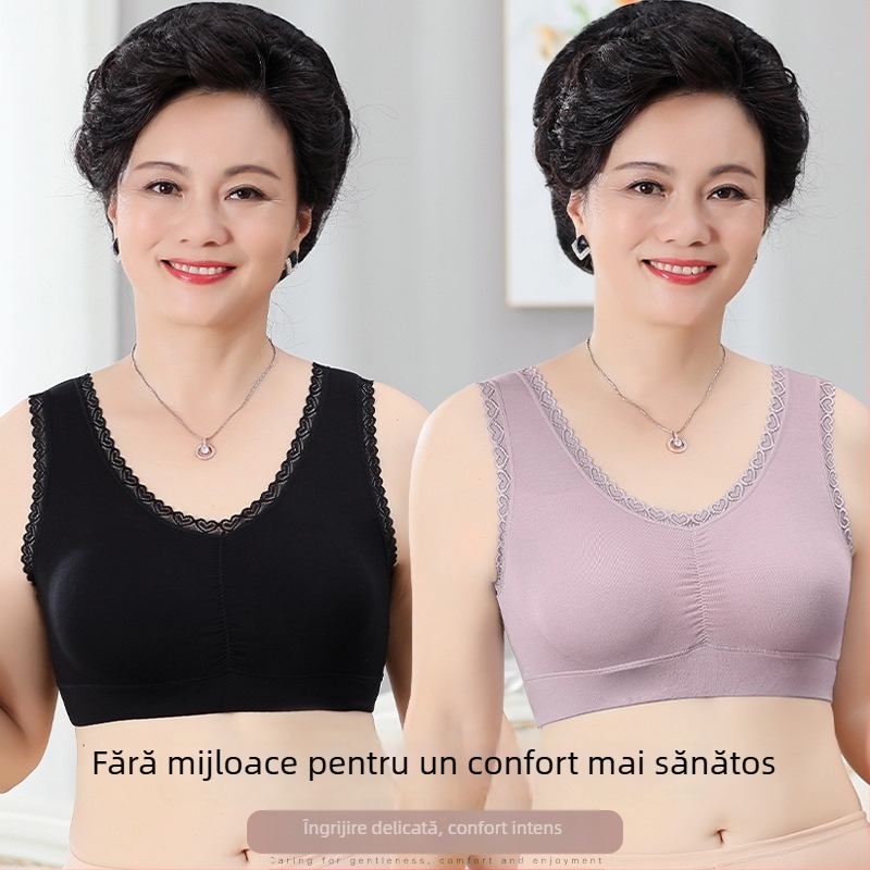 Sutien matern din Modal, fără arc, în stil vestă, cupă 3/4, cupă modelată medie, bretele dublate