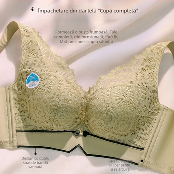 Sutien din dantelă latex, fără arc, reglabil, cupă 3/4, respirabil