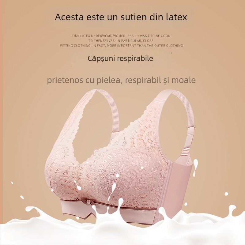 Sutien din dantelă latex, fără arc, reglabil, cupă 3/4, respirabil