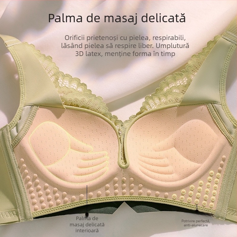 Sutien din dantelă latex, fără arc, reglabil, cupă 3/4, respirabil