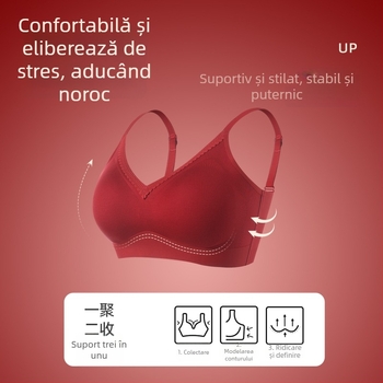 Sutien nylon - Cupă 3/4, Cupe subțiri modelate, Fără sârmă, Fără cusături la spate, Stil vestă