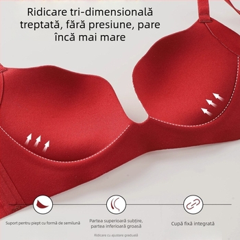 Sutien Push-Up pentru modelare, cupa 3/4, decolteu în V, închidere la spate cu patru rânduri de cârlige, material nylon cu căptușeală din spandex