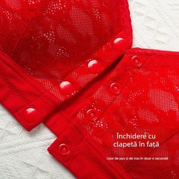 Set de lenjerie intimă pentru femei din două piese: sutien cu închidere frontală, fără inele metalice, cupe pline, bretele fixe duble, material din bumbac amestecat.