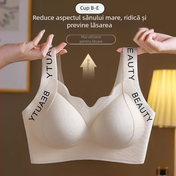  Sutien fără sârmă, în stil vestă, cupe pline, cupe turnate subțiri, material nylon, căptușeală nylon 70–80%