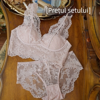 Sutien fără armătură din dantelă, cu cupă semi-modelată, bretele duble fixe, spate în stil vestă