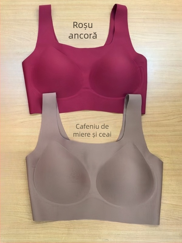 Sutien invizibil fara cusaturi pentru sanii mici — ridicare, anti-cadere, modelare a zonelor laterale, cupă 3/4, fără sarma, bretele duble fixe