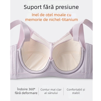 Sutien cu cupă completă, push-up, cu cupă de tip mold mediu, dantelă din nylon, susținere superioară
