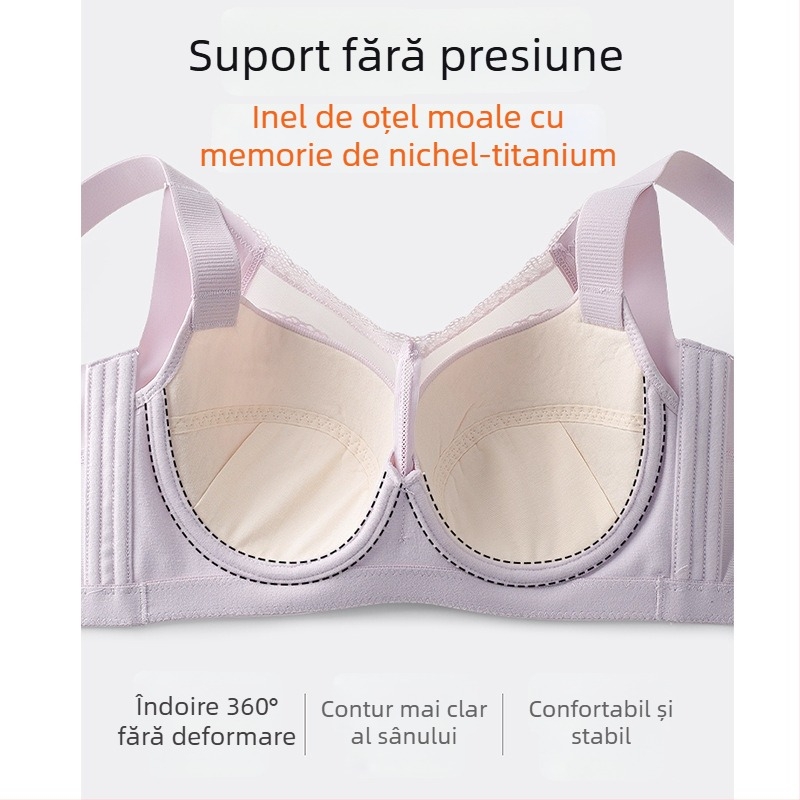 Sutien cu cupă completă, push-up, cu cupă de tip mold mediu, dantelă din nylon, susținere superioară