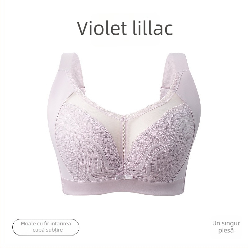 Sutien cu cupă completă, push-up, cu cupă de tip mold mediu, dantelă din nylon, susținere superioară