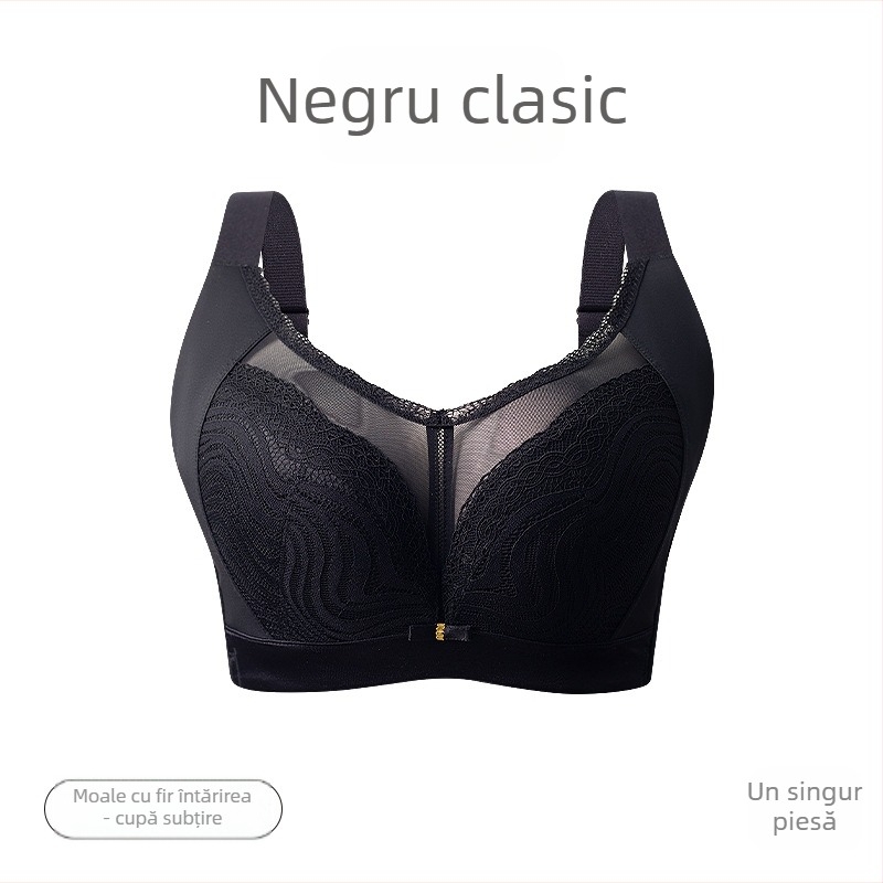Sutien cu cupă completă, push-up, cu cupă de tip mold mediu, dantelă din nylon, susținere superioară