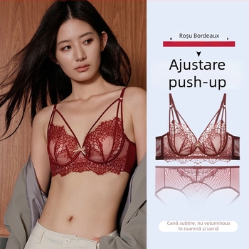 Sutien cupe cristal în stil franțuzesc, 3/4 cupă, ultra-subțire, respirabil, reglabil, dantelă