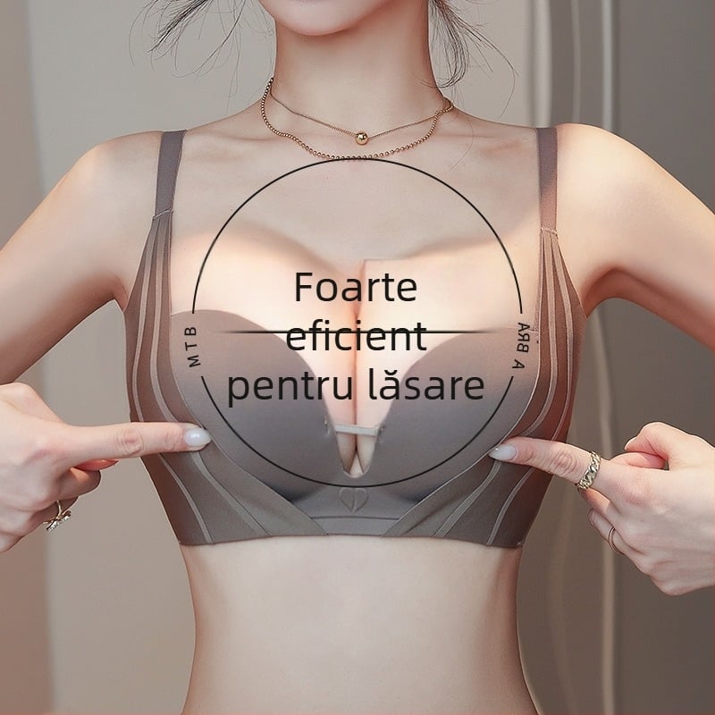 Sutien de damă din nailon, push-up, fără cusături, cu cupă medie modelată, susținere discretă