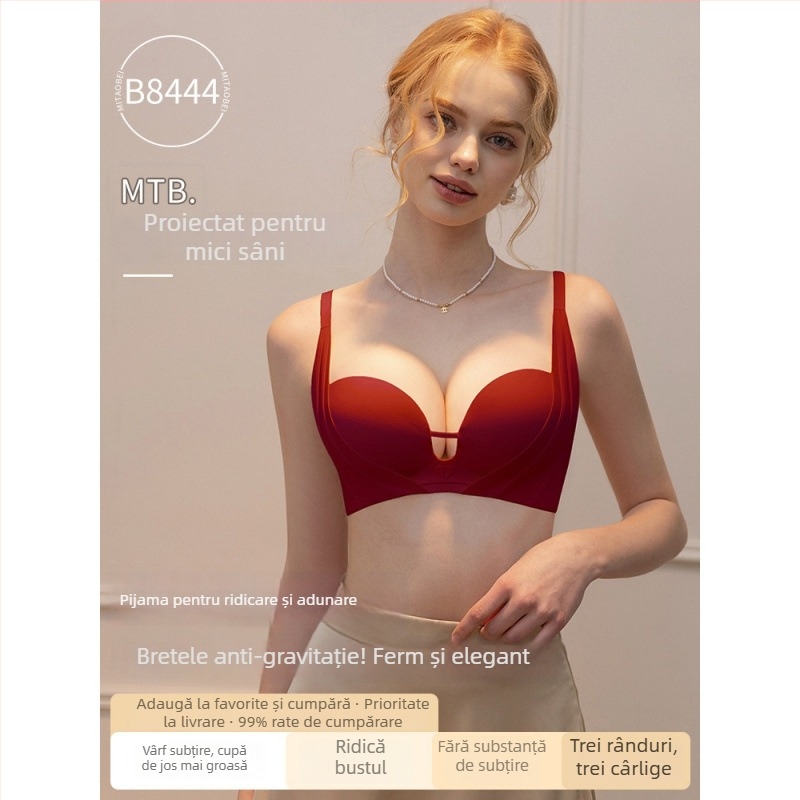 Sutien de damă din nailon, push-up, fără cusături, cu cupă medie modelată, susținere discretă