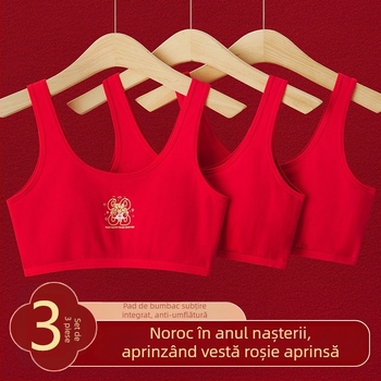Set de lenjerie pentru fete în stil vestă, bumbac 95–100%, căptușeală viscose 90–95%, cupă completă cu burete, respirabil și confortabil