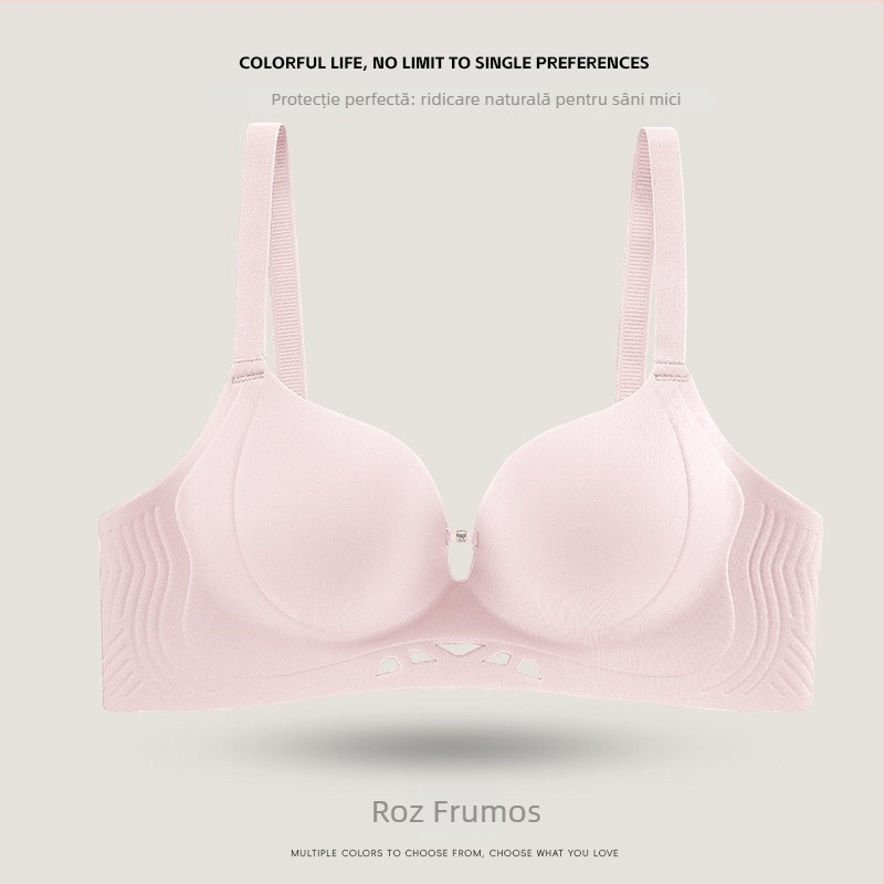 Sutien fără cusături, invizibil pentru sâni mici, efect push-up, cupă 3/4, nailon cu căptușire din spandex