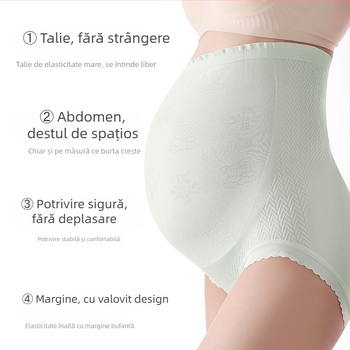 Lenjerie de maternitate cu talie înaltă, respirabilă, jacquard din nylon, căptușeală de viscoză