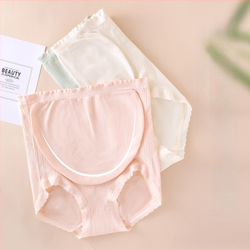 Lenjerie de maternitate cu talie înaltă, respirabilă, jacquard din nylon, căptușeală de viscoză