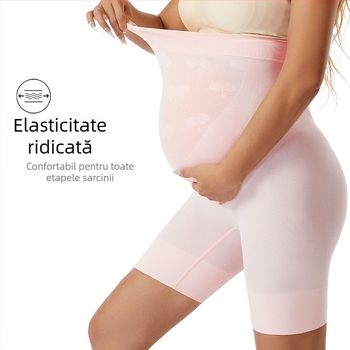 Colanți de maternitate cu talie înaltă, fără cusături, susținere abdominală, țesătură de nailon respirabilă, 61-70d