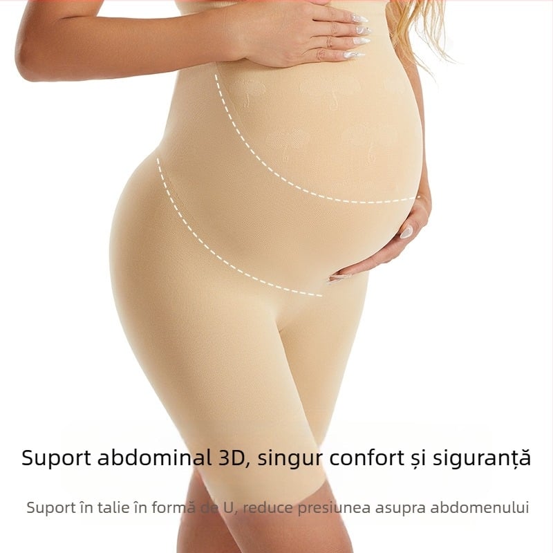Colanți de maternitate cu talie înaltă, fără cusături, susținere abdominală, țesătură de nailon respirabilă, 61-70d