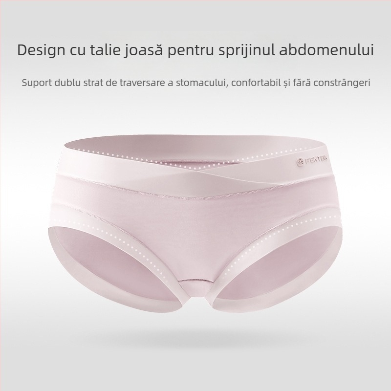 Lenjerie de maternitate cu talie joasă, țesătură din bumbac respirabil, antibacteriană și susținere abdominală (95–100% bumbac)