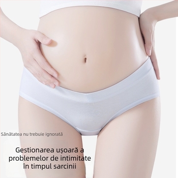 Lenjerie intimă de maternitate din bumbac, talie medie, antibacteriană, respirabilă, căptușeală între picioare 100% bumbac