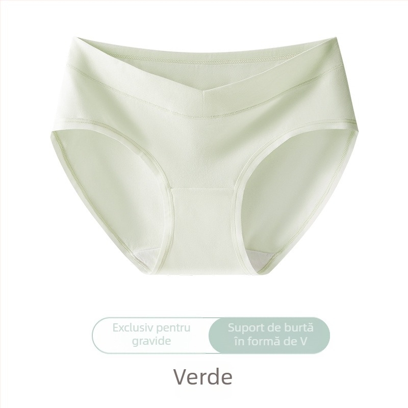 Lenjerie intimă de maternitate din bumbac, talie medie, antibacteriană, respirabilă, căptușeală între picioare 100% bumbac