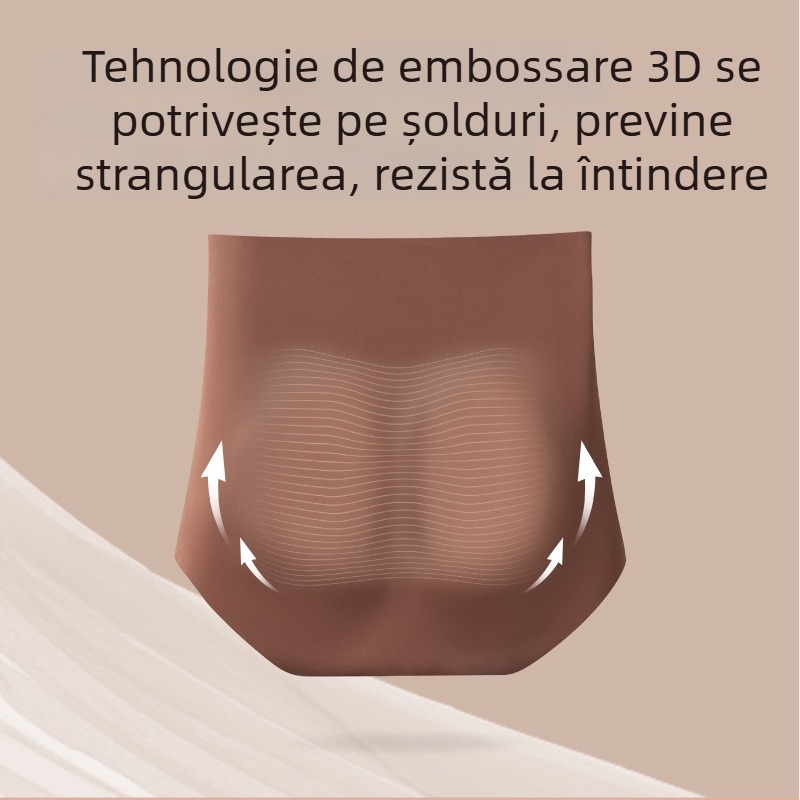Boxer pentru femei cu talie înaltă, fără cusături, antibacterian, respirabil; ridicare a feselor și control al abdomenului; principal: Nylon/Ice Silk; căptușeală: viscose.