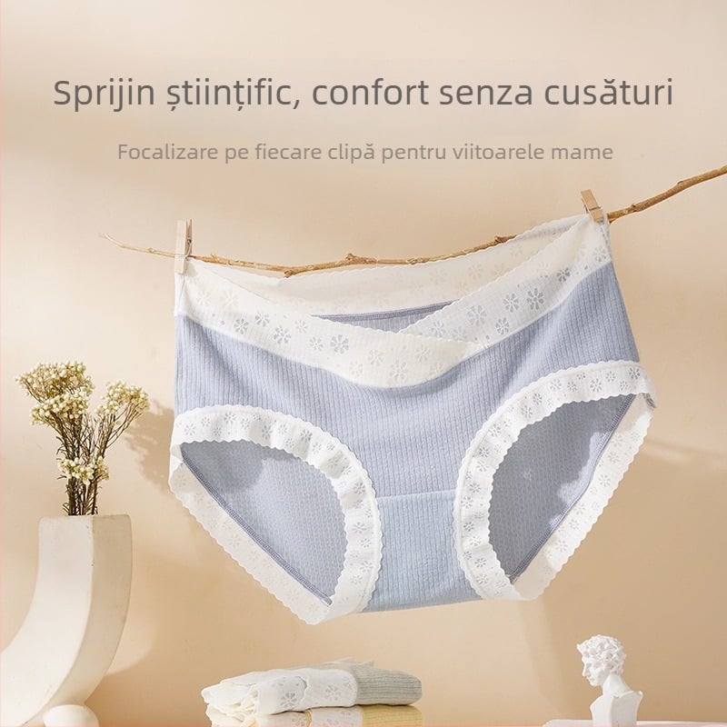 Lenjerie de maternitate, talie medie, respirabilă și antibacteriană, din viscoză cu căptușeală din mătase de dud