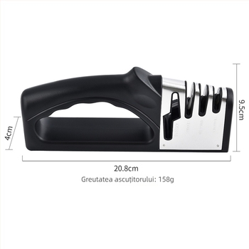 Cuțit ascuțitor patru în unu – manual pentru bucătărie, cu oțel wolfram și ceramică