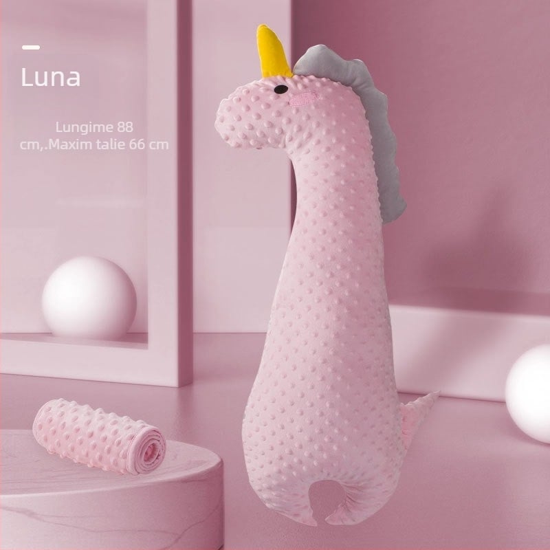 Pidole pernă pluș pentru somn bebeluș – formă de bomboană, potrivită pentru sugari 0–3 ani; umplere: fibre poliesterice