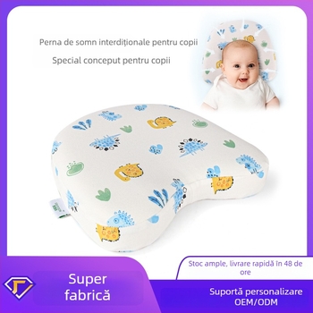 Perna de bebe din spumă cu memorie pentru modelarea capului, formă ovală, husă din bumbac 100%, potrivită pentru sugari — saien