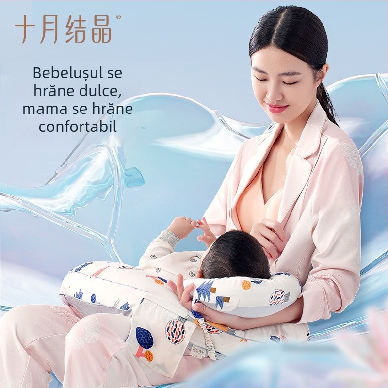 Pernă de alăptare October Crystal – pernă multifuncțională, suport pentru talie, material din bumbac