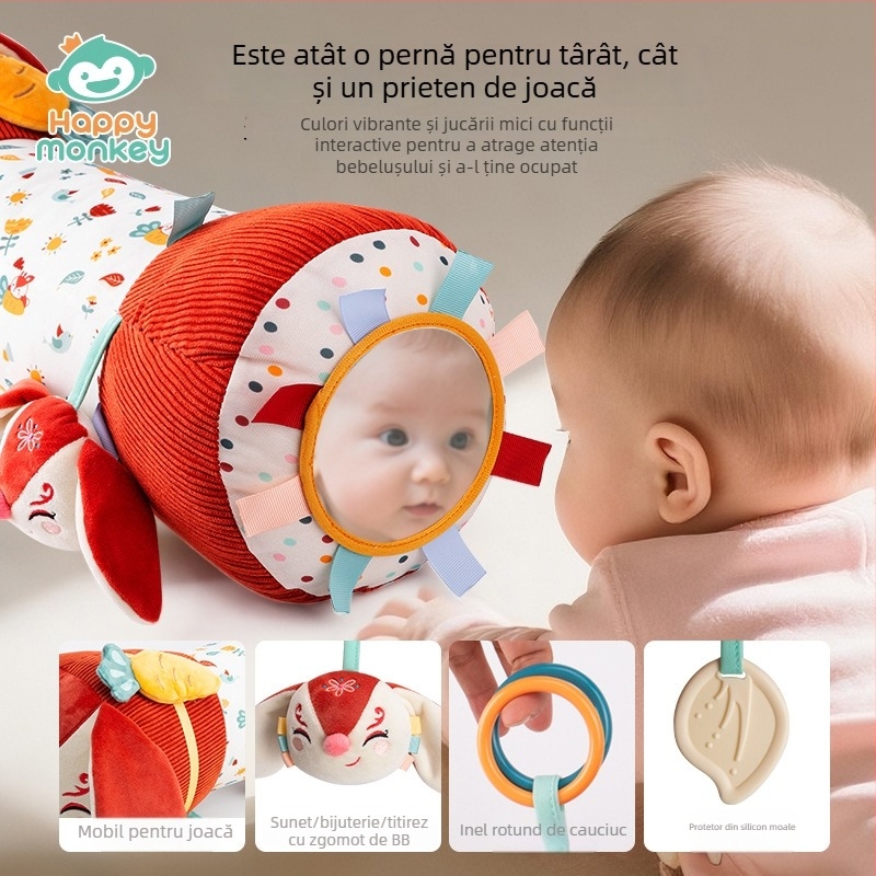 Pernuță pufoasă pentru bebeluși cu suport pentru ridicarea capului, timp pe burtă și exerciții de târâre (0–2 ani)