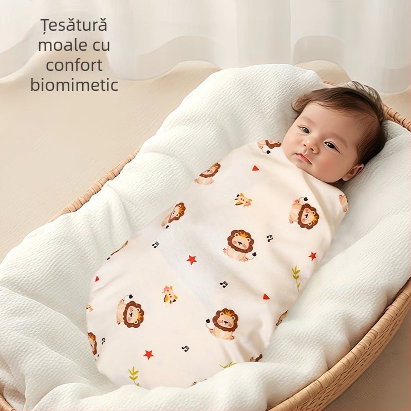 Pătură de înfășurat pentru bebeluși din bumbac 100% – pentru nou-născuți, greutate până la 0,5 kg, personalizabil, stil desen animat