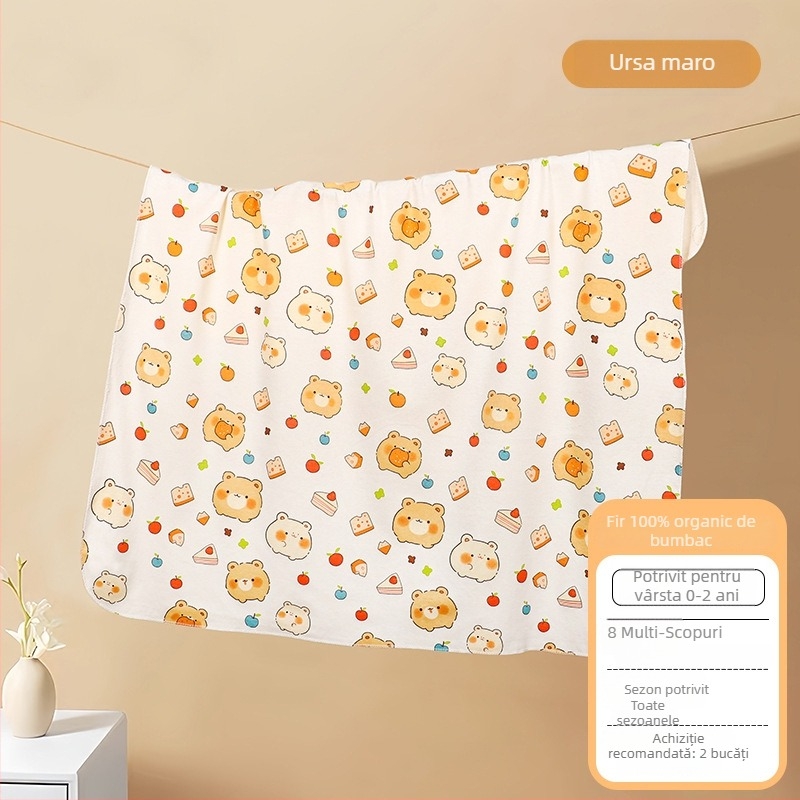 Pătură de înfășurat pentru bebeluși din bumbac 100% – pentru nou-născuți, greutate până la 0,5 kg, personalizabil, stil desen animat