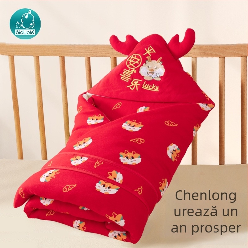 Swaddle de îmbrățișare pentru nou-născuți, patru anotimpuri, 100% bumbac, umplutură poliester, model animale/desene animate, siguranță Clasa A